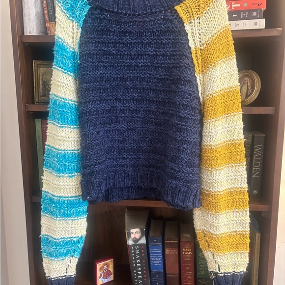 FREE PEOPLE Cruze Chunky Knit Stripe Sweater Rare SZ Small - Picture 4 of 4